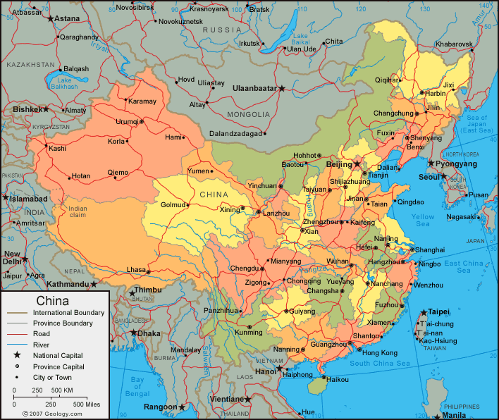 China Desertification Map