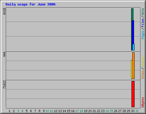 Daily usage for June 2006