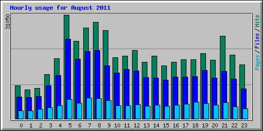 Hourly usage for August 2011