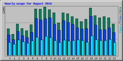 Hourly usage for August 2016