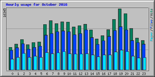 Hourly usage for October 2016