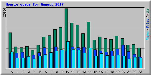Hourly usage for August 2017